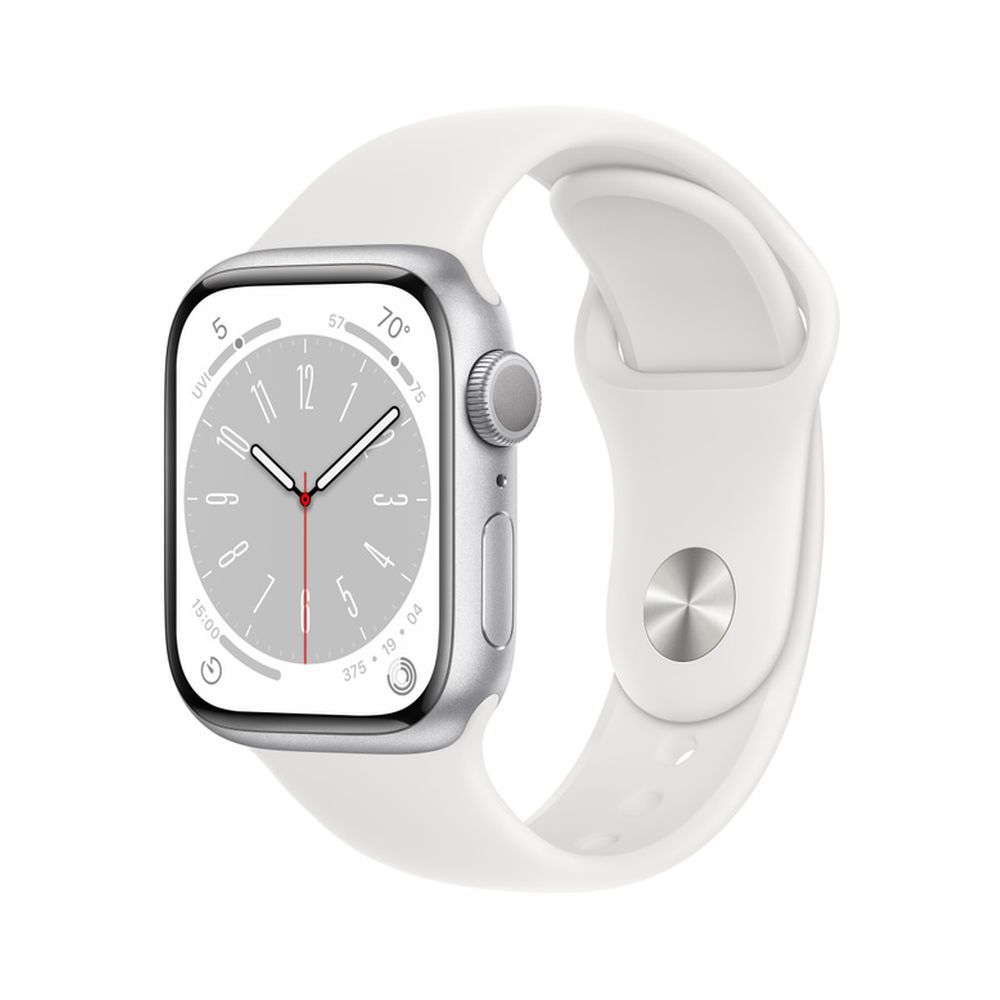 Apple Watch Series 8 41mm Silver Aluminum Case with Sport Band
