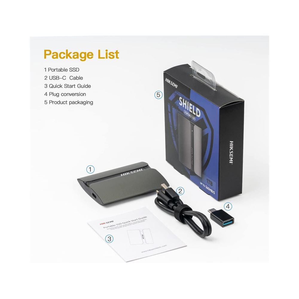 Hiksemi T300S Shield 1TB USB 3.1 Portable SSD