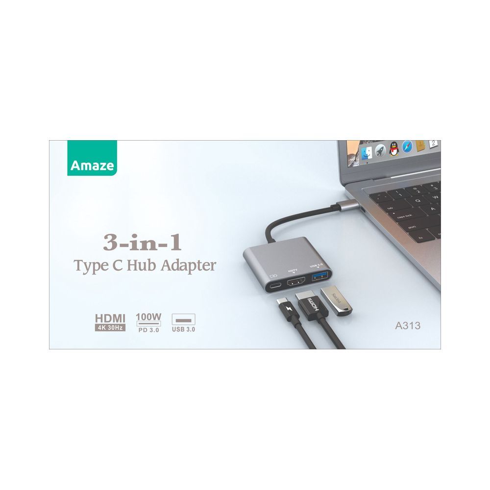 Amaze 3-in-1 Type C Hub Adapter