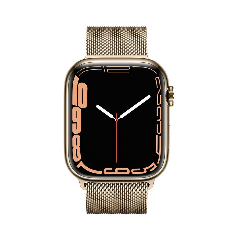 Apple Watch Series 7 45mm Gold Stainless Steel Case with Milanese Loop
